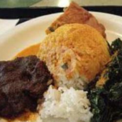 Nasi Rendang Ikan Asin Pakang Crispy Balado