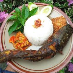 Nasi  Lele Tempe Tahu  Lalap Sambal Terasi