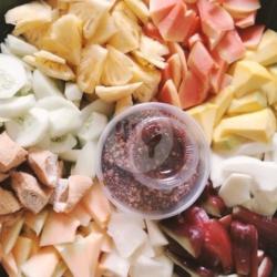 Rujak Buah Komplit, 2 Sambal Petis, Sambal Kacang