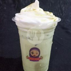 Green Tea Latte Float (with Topping Ice Cream)