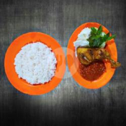 Pecel Ayam Paha   Nasi Biasa