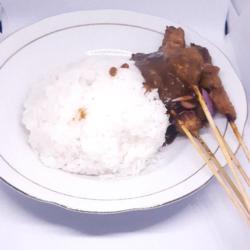 Nasi Sate Daging Sapi