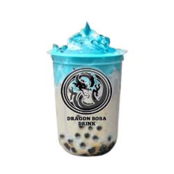 Dalgona Vanilla Blue Milk Boba