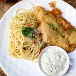 Spaghetti Aglio Olio, Buttered Dory