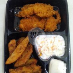 Chicken Katsu   Potato Wedges   Coleslaw