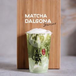 Signature Matcha Dalgona With Hokkaido Milk Pudding