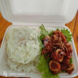 Nasi   Sotong Balado   Telur Mata Sapi