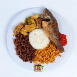 Nasi Campur Nila Goreng