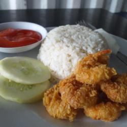 Nasi Udang Goreng Tepung