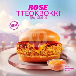 Rose Tteokbokki Chicken Burger