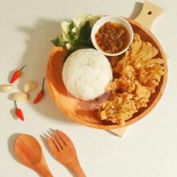 Lalapan Jamur Crispy   Nasi