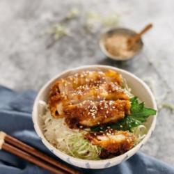 Donburi Tori D (chicken Toriyaki Mentai   1 Medama Yaki   Salad)