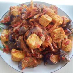 Nasi  Terong   Teri Padang Balado Komplit