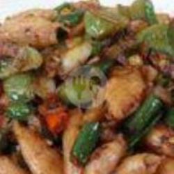Cumi Asin Cabe Ijo Nasi Putih