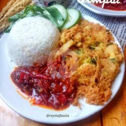 Nasi  Putih  Telor Dadar Sambal