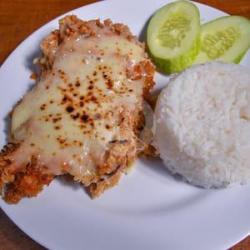 Ayam Geprek Sultan Mozarela   Nasi