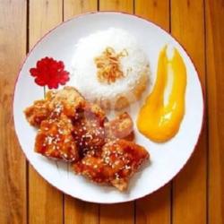 Chicken Saus Lava   Nasi