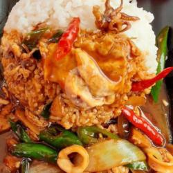 Nasi Gila Cumi / Calamari