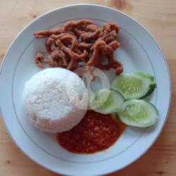 Penyetan Usus Sambel Teri Tanpa Nasi