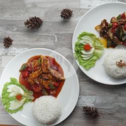 Nasi Ikan Dory Crispy Asam Manis