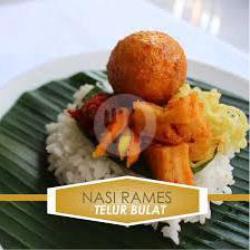 Nasi Rames Telur Bulat