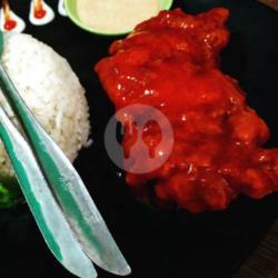 Ayam Recheese Saus Keju   Nasi