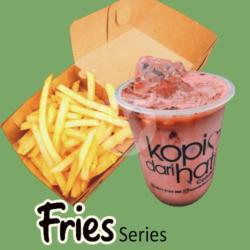 Paket French Fries Dan Red Velved Latte