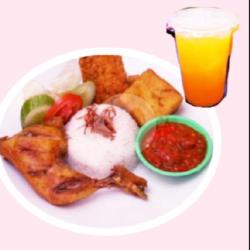 Paket Nasi Putih Ayam Goreng Asin