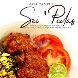 Nasi Campur Sei Pedas Sambal Matah