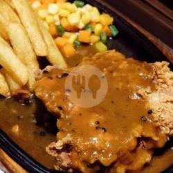 Fried Chicken Steak With Bbq Sauce