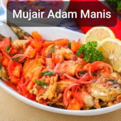 Mujair Asam Manis   Nasi   Lalapan Sayur    Sambal