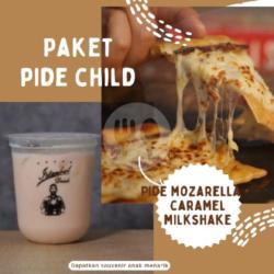 Pide Anak 3 (pide Turkish Pizza Mozarella   Caramel Milkshake)