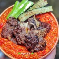 Sego Iga Bakar Madu   Sambel Lalapan Serundeng