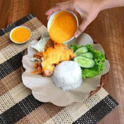 Nasi Jamur Geprek   Pilihan Saus