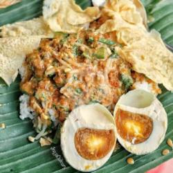 Nasi Pecel Telur Dadar / Ceplok / Bulat