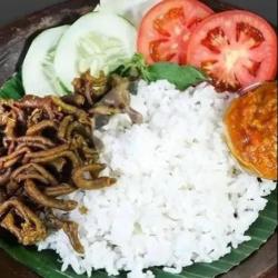 Nasi Penyetan Usus Telur