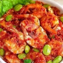 Udang Balado Pete Mantappp (tanpa Nasi)