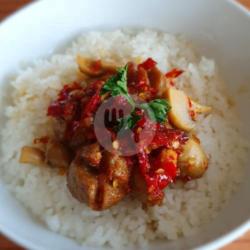 Nasi Bakso Jamur Sambel Geprek