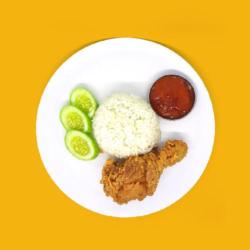 Nasi Ayam Crispy Medium (paha Bawah/sayap)