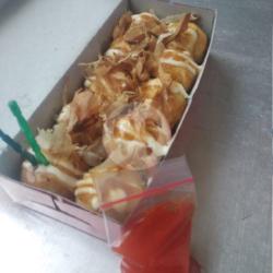 Takoyaki Isi 10 Pcs Mix ( Gurita, Stik Kepiting, Sosis Ayam, Keju, Sapi Asap )