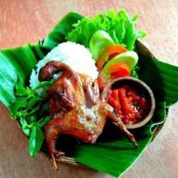 Puyuh Bakar   Nasi   Lalapan