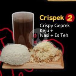 Crispy Geprek Keju   Nasi   Es Teh