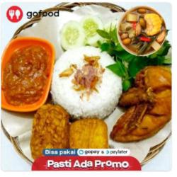 Pecel Ayam ( Dada )   Nasi   Sambel Terasi   Sayur Asem ( Tahu Tempe )