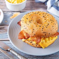 Beef Bacon Egg And Cheese Bagel