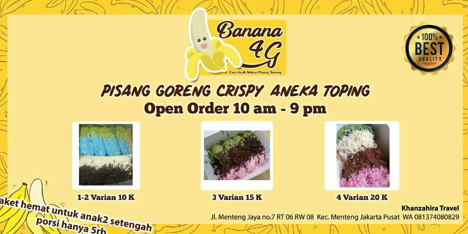 Daftar Harga Menu Delivery Banana 4G, Menteng Jaya, Jakarta Terbaru ...