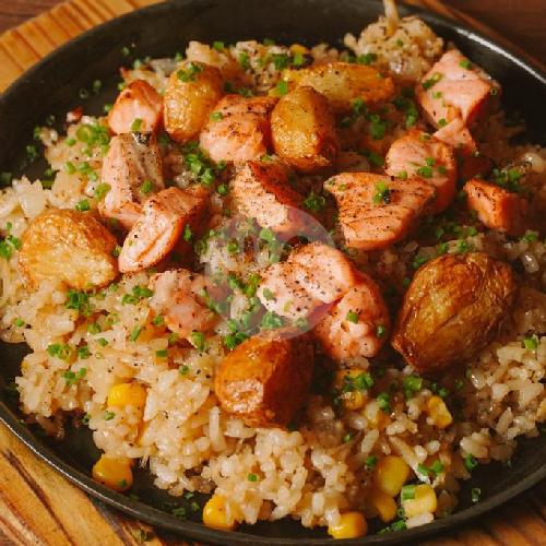 Salmon Garlic Rice di Sumibi kaya Pepper Lunch tapi mewah