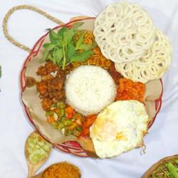 Nasi Campur Telur Dadar / Ceplok