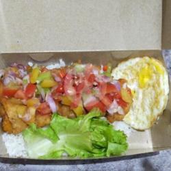 Chicken Katsu Sambal Dabu Dabu  Telor Ceplok