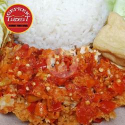 Ayam Geprek Sambal Bawang   Tahu   Nasi