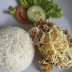Ayam Geprek Crispy Keju Parut  Nasi